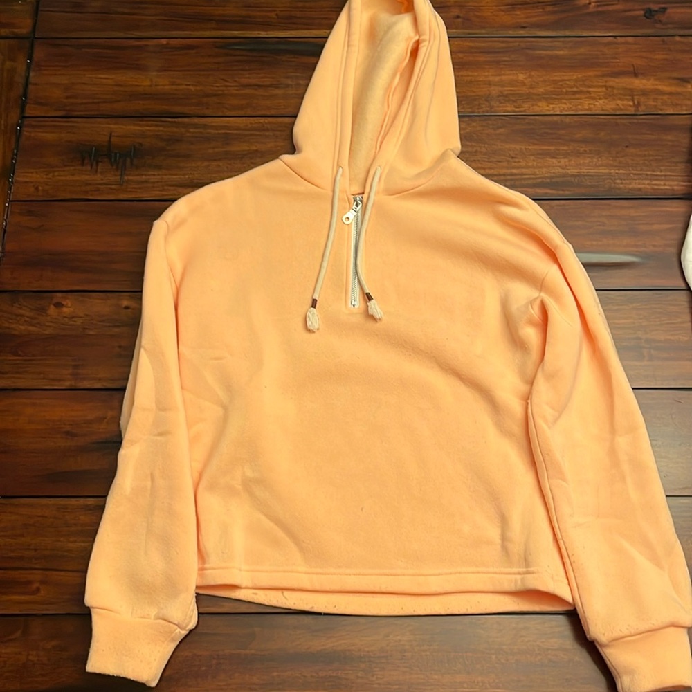 peach quarter zip size small BKE
